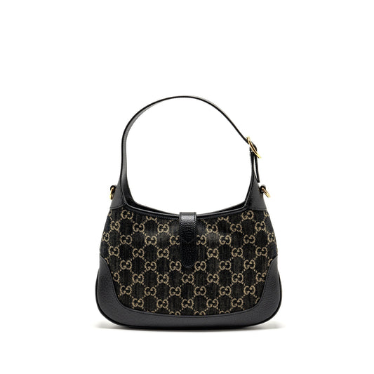 Gucci Jackie 1961 Small Shoulder Bag Denim/Leather Black