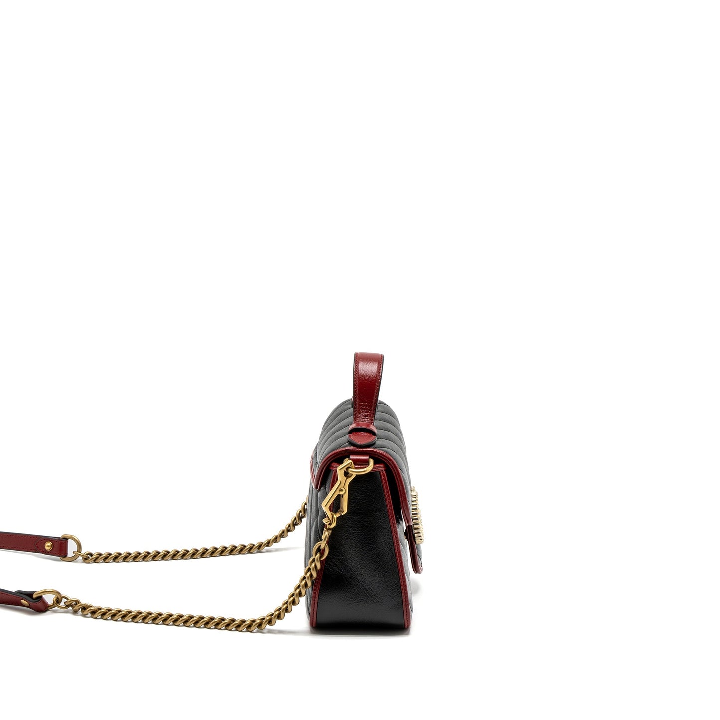 Gucci GG Marmont Mini Top Handle Bag Calfskin Black/Red