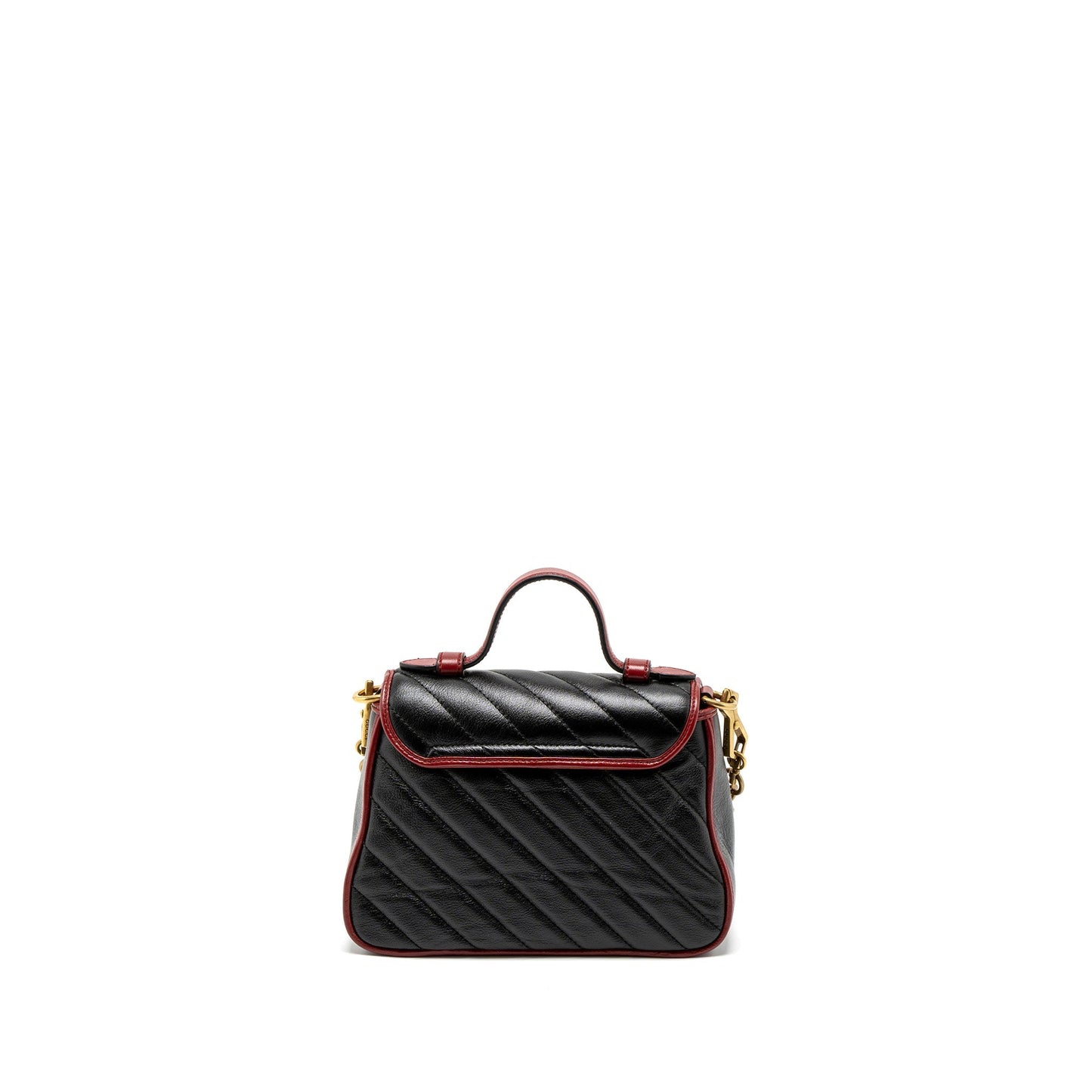 Gucci GG Marmont Mini Top Handle Bag Calfskin Black/Red
