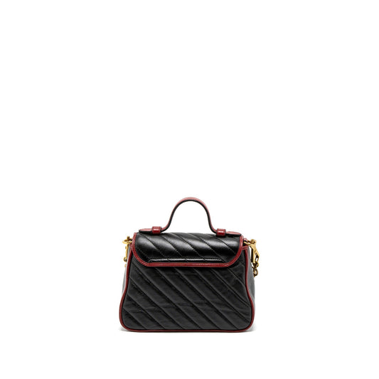 Gucci GG Marmont Mini Top Handle Bag Calfskin Black/Red