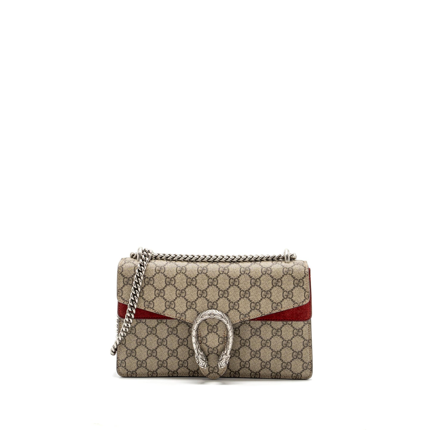 Gucci small Dionysus GG shoulder bag GG supreme canvas/ red SHW