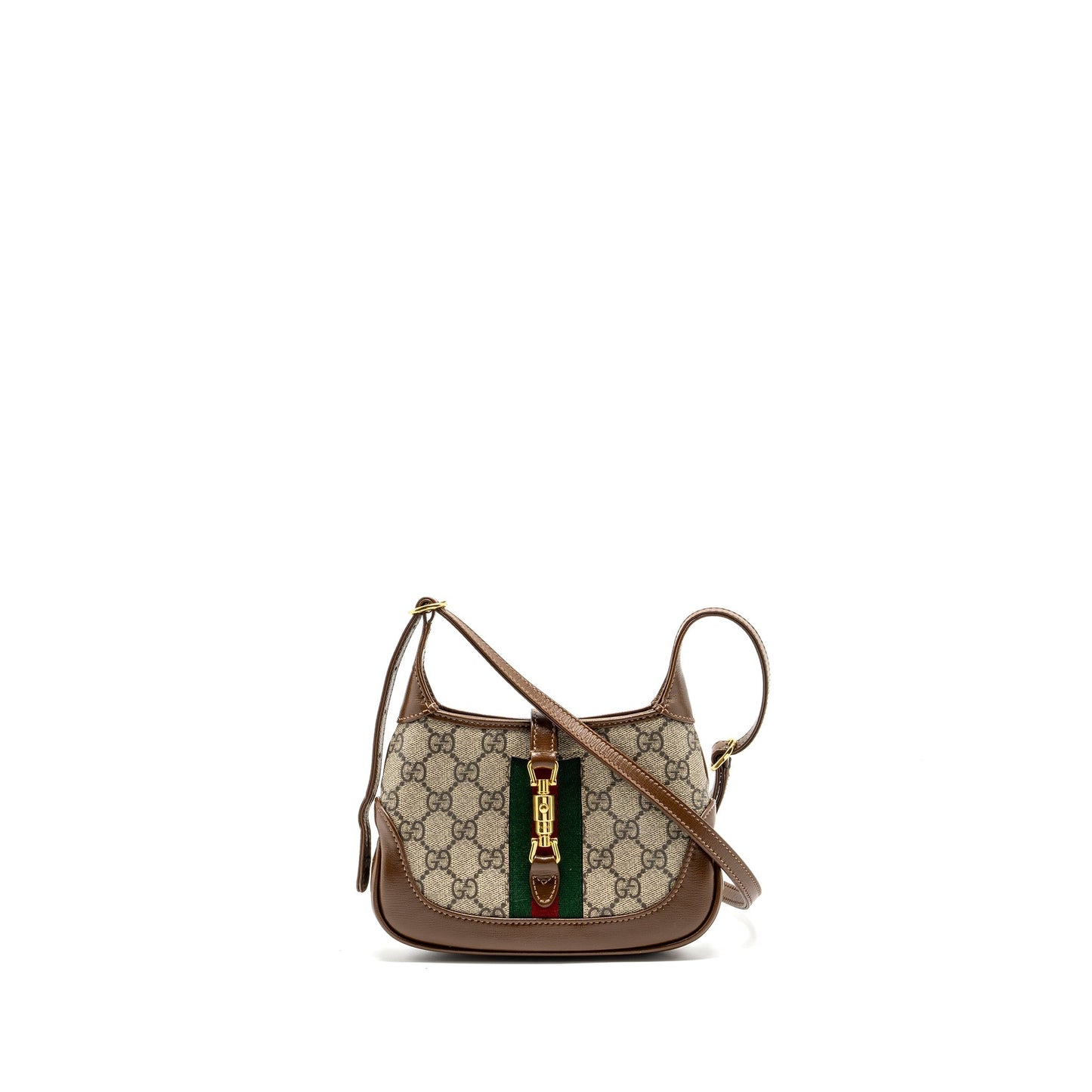 Gucci Jackie 1961 Mini Shoulder Bag GG Supreme Canvas/Calfskin Brown/Multicolour