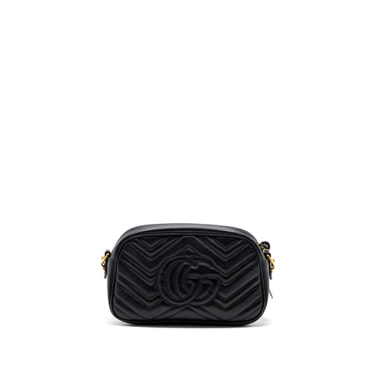 Gucci GG marmont matelasse camera shoulder bag leather black