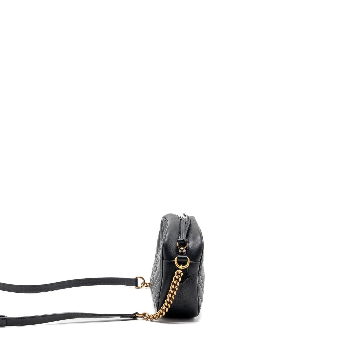 Gucci GG marmont matelasse camera shoulder bag leather black