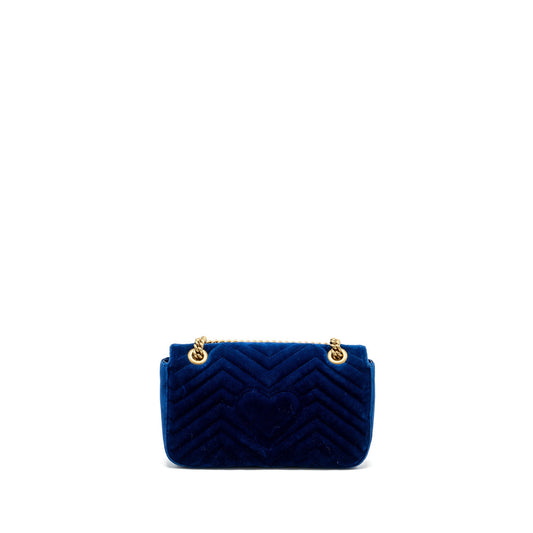 Gucci Small GG Marmont Shoulder Bag Velvet Blue