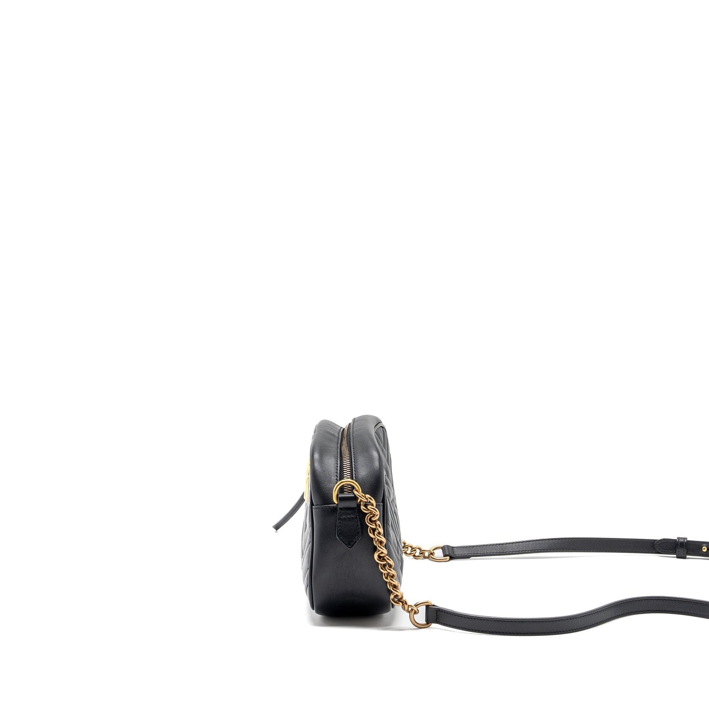 Gucci GG marmont matelasse camera shoulder bag leather black
