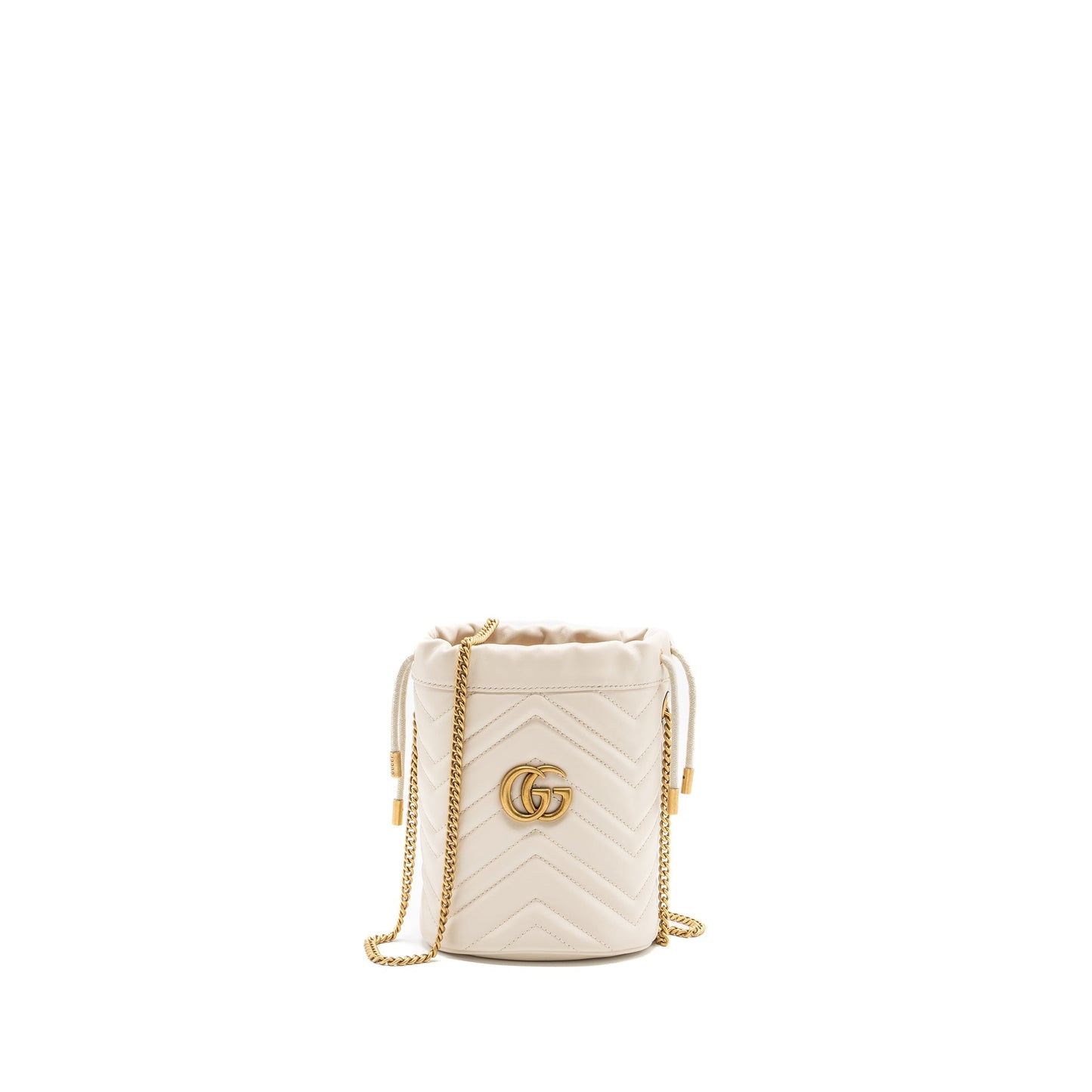 Gucci GG Marmont Mini Bucket Bag calfskin White