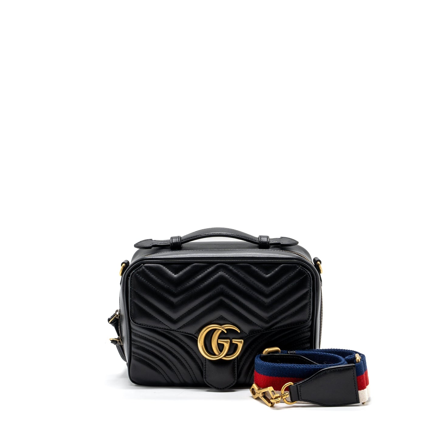 Gucci GG Marmont Matelasse Shoulder Bag Calfskin Black