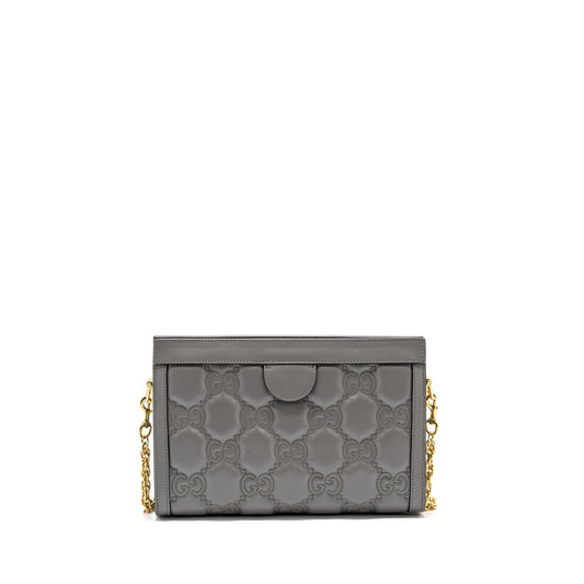 Gucci chain crossbody bag calfskin grey L
