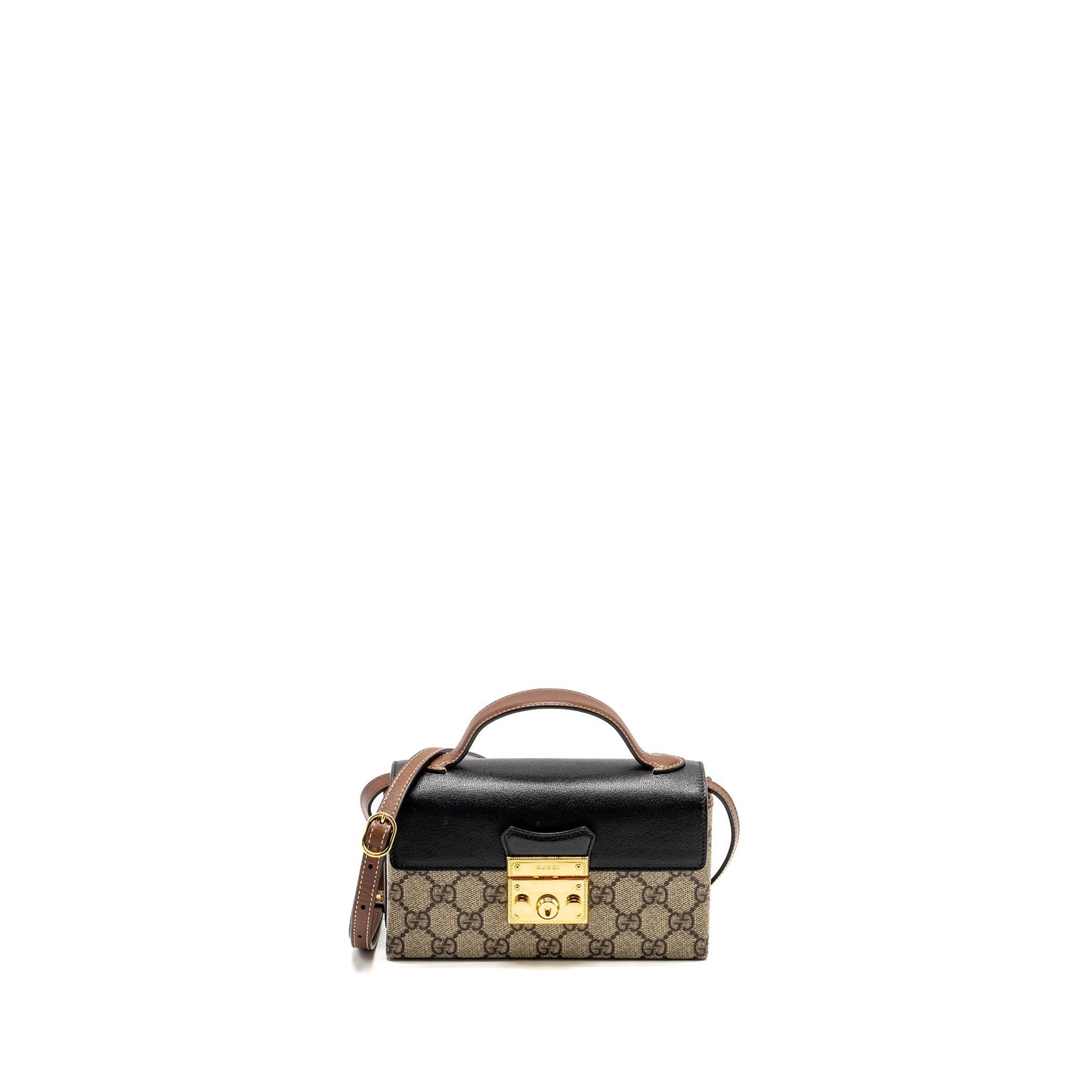 Gucci Mini Padlock Top Handle Shoulder Bag GG Supreme Canvas