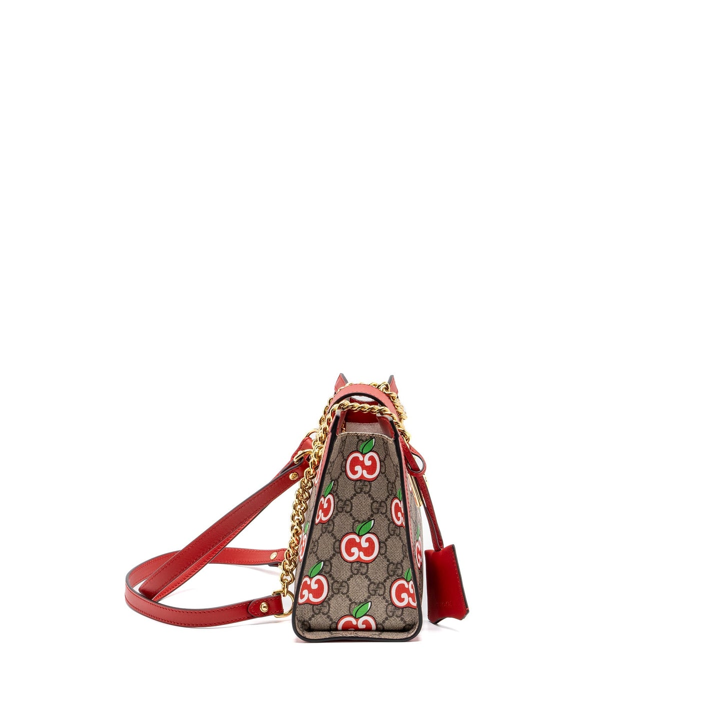 Gucci small Padlock shoulder bag GG supreme canvas red