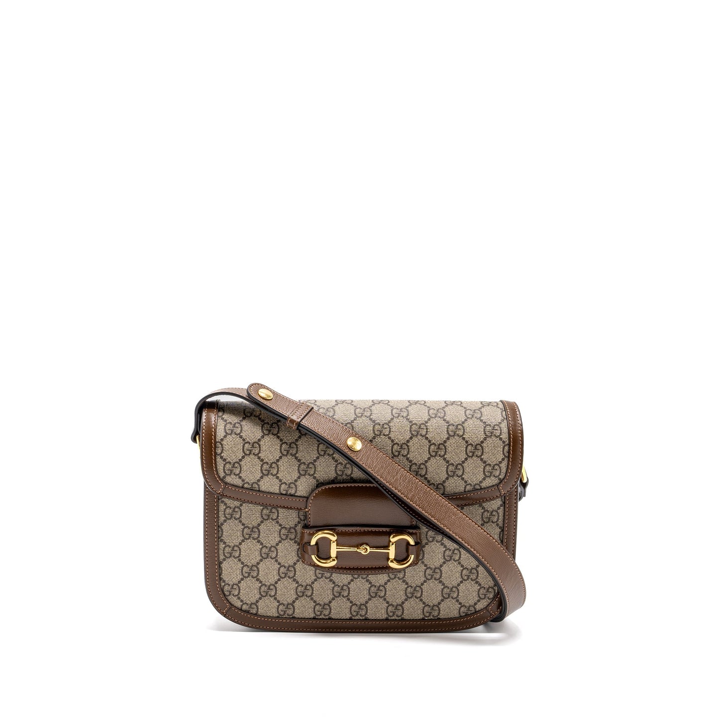 Gucci Horsebit 1955 Shoulder Bag GG Supreme Canvas / Leather Brown