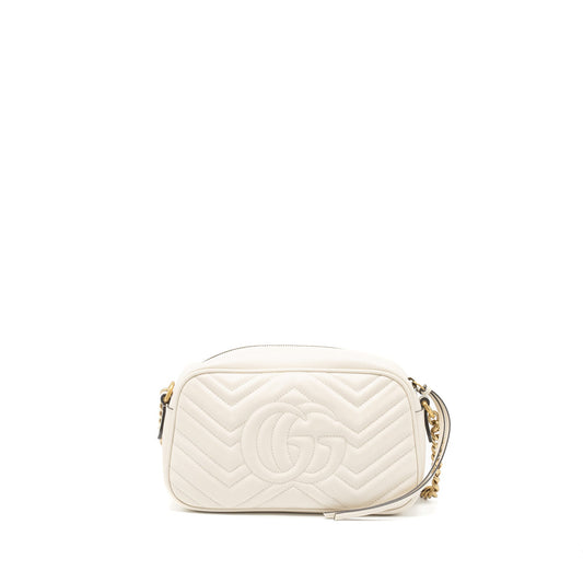 Gucci GG Marmont Camera Shoulder Bag Calfskin White