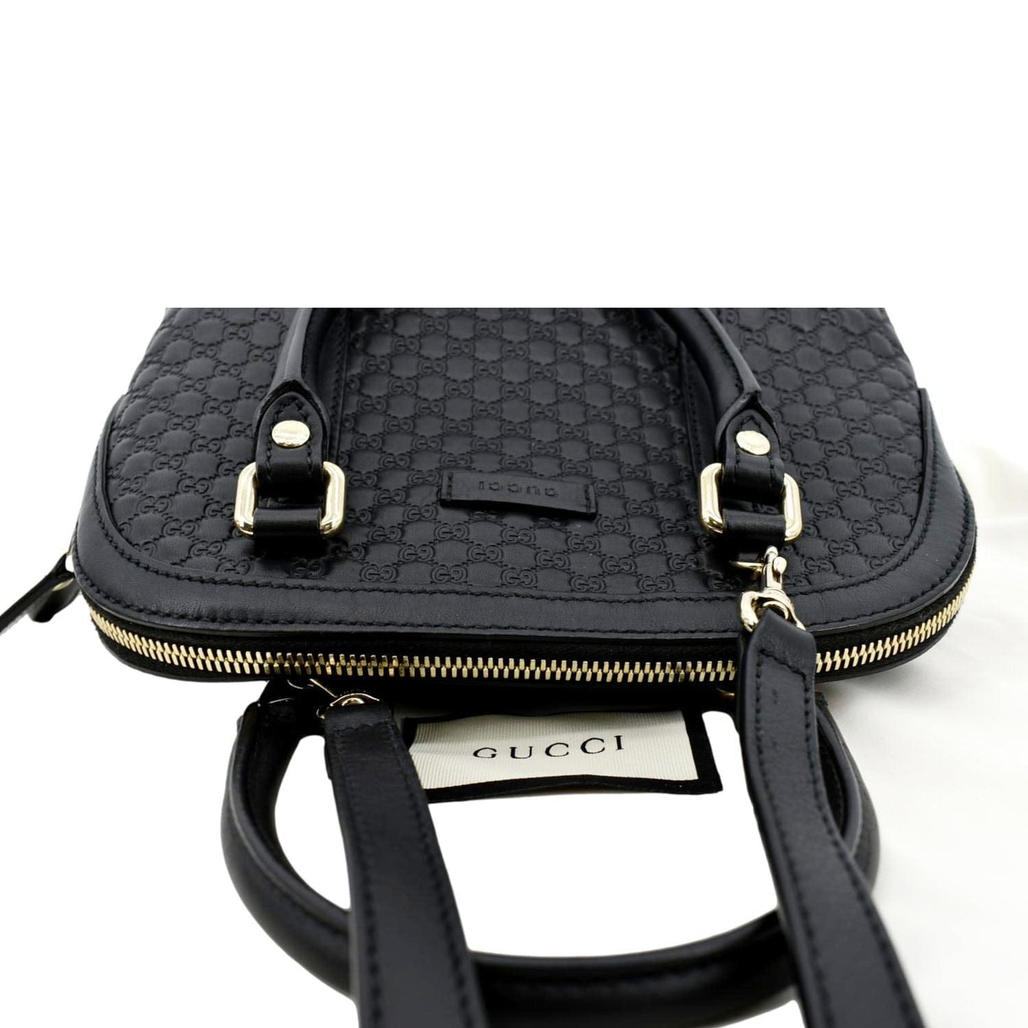 GUCCI Mini Dome Leather Crossbody Bag Black 449654