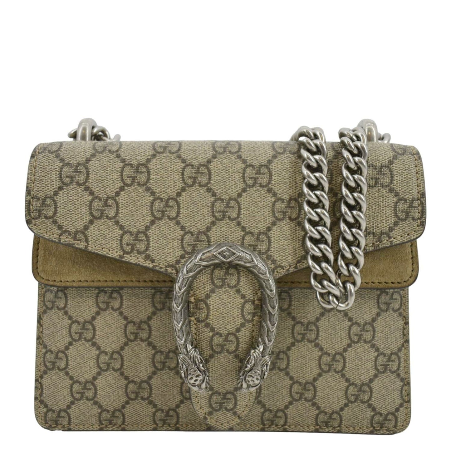 GUCCI Dionysus Mini GG Supreme Canvas Crossbody Bag Beige 421970