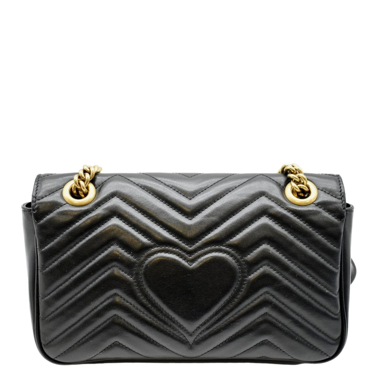 GUCCI GG Marmont Small Matelasse Leather Crossbody Bag Black 443497