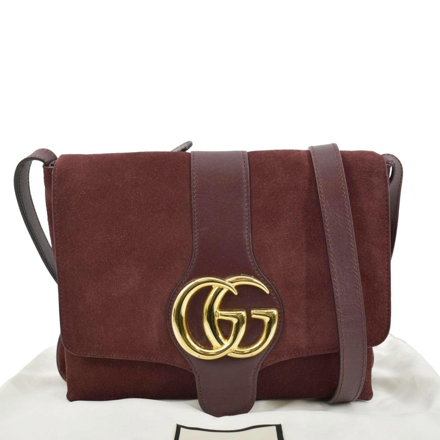 GUCCI Arli Medium Suede Leather Crossbody Bag Red 550126