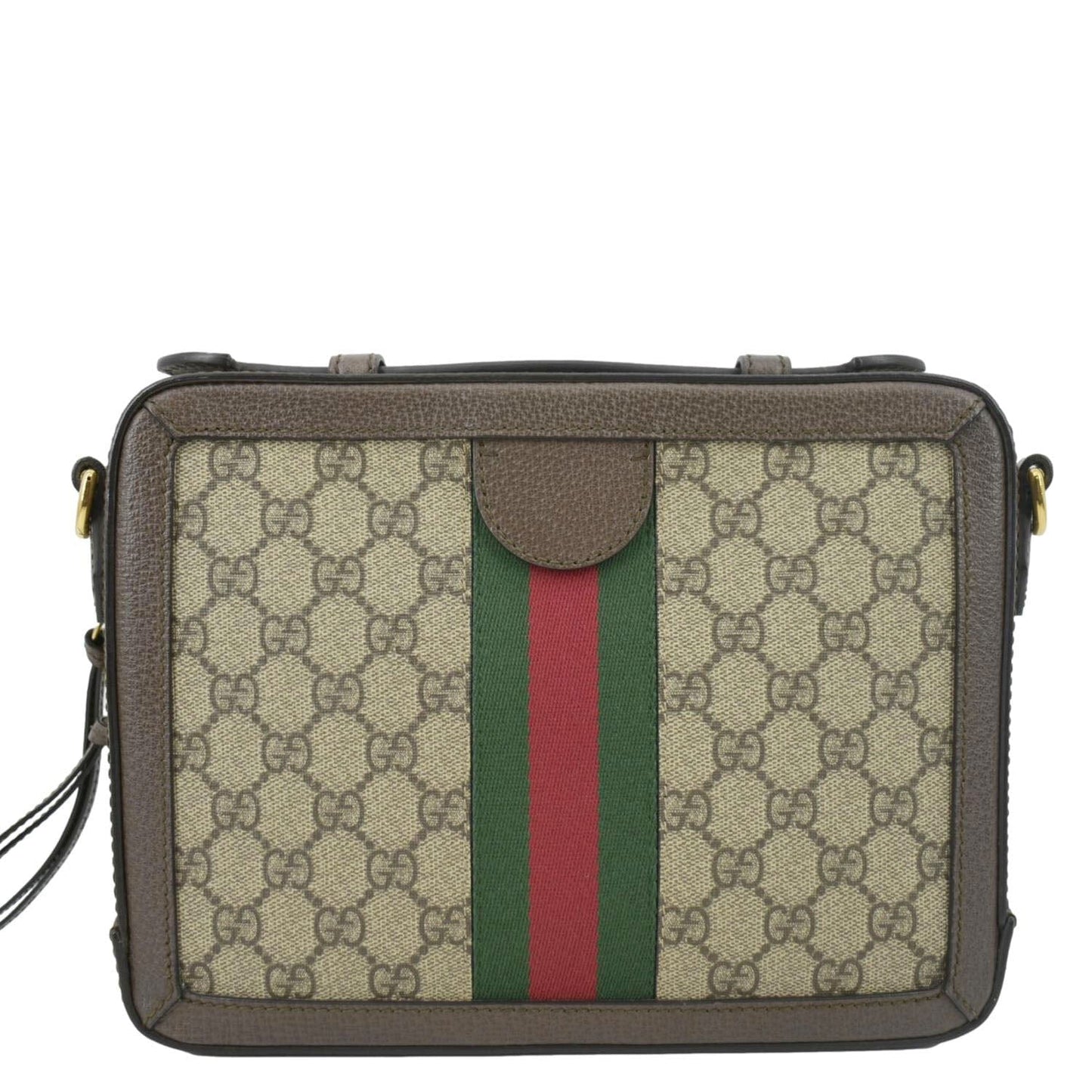 GUCCI Ophidia Web Small GG Supreme Canvas Shoulder Bag Beige 550622