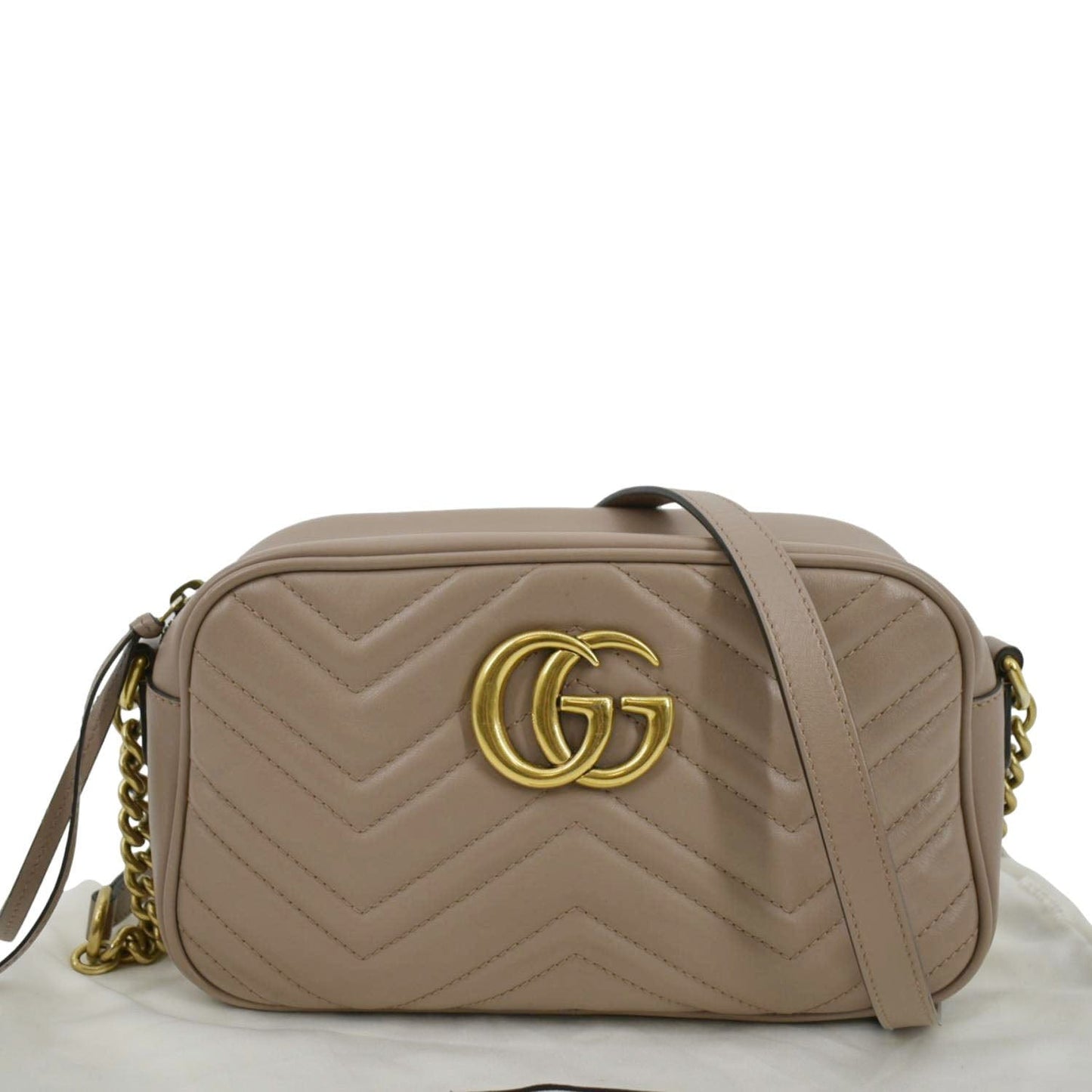 GUCCI GG Marmont Matelasse Leather Crossbody Bag Dusty Pink 447632