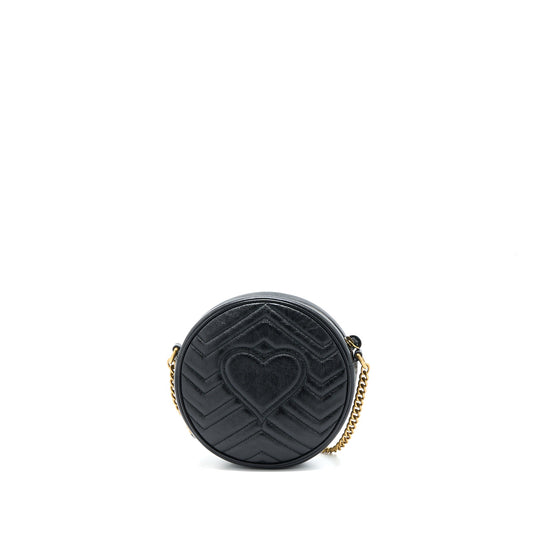 Gucci GG Mormont Round Shoulder Bag Calfskin Black