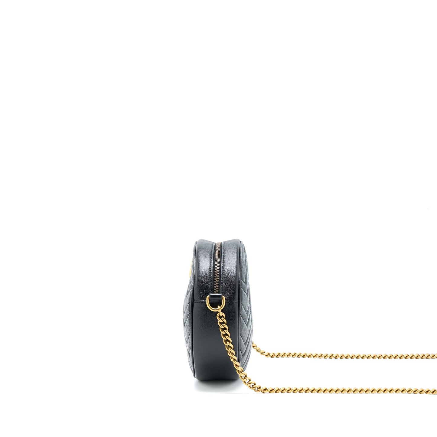 Gucci GG Mormont Round Shoulder Bag Calfskin Black