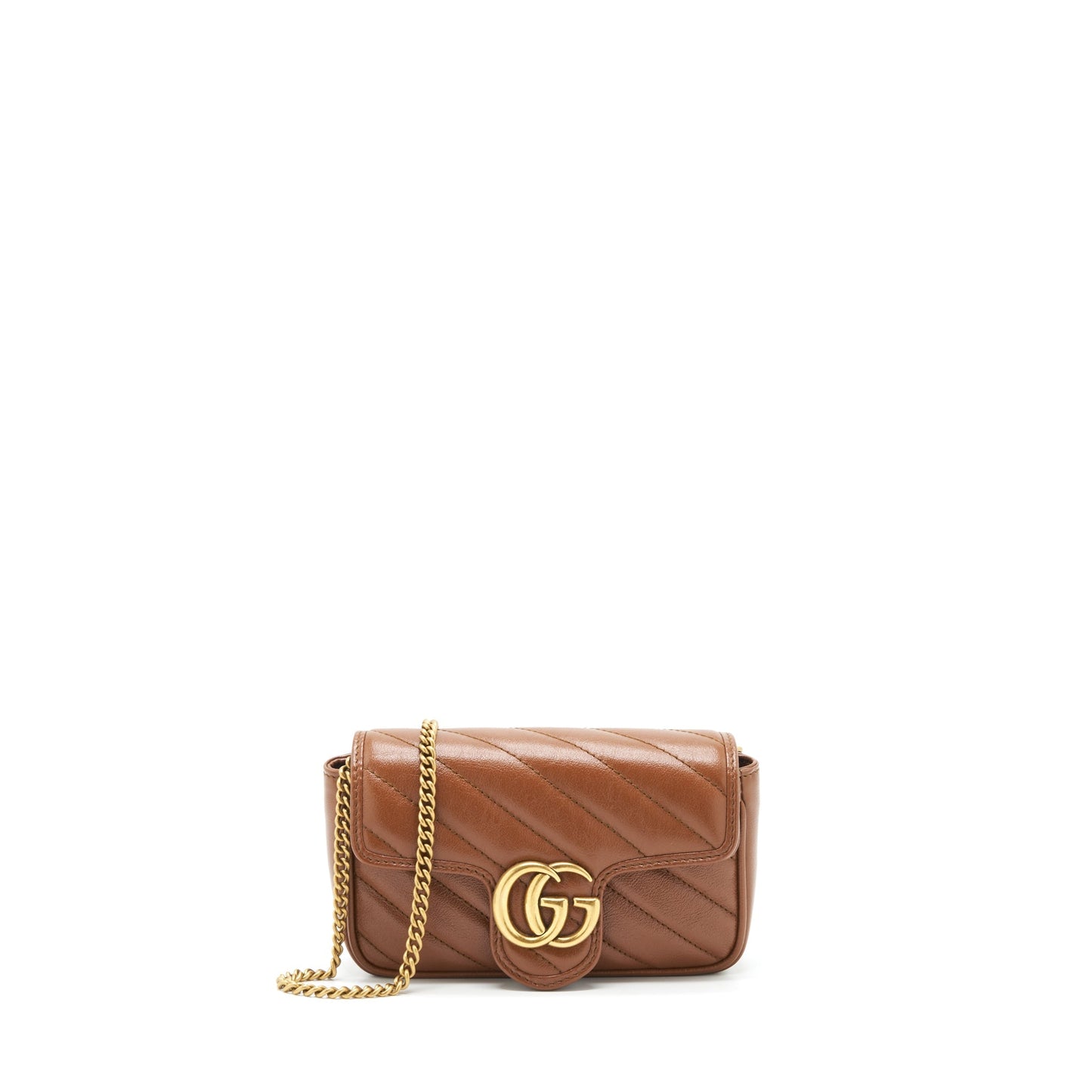 Gucci GG Marmont Matelasse Super Mini Bag Brown