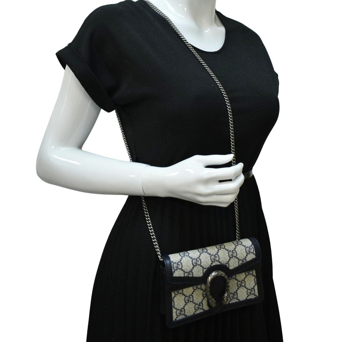 GUCCI Dionysus GG Super Mini Canvas Crossbody Bag Beige 446482