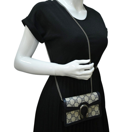 GUCCI Dionysus GG Super Mini Canvas Crossbody Bag Beige 446482