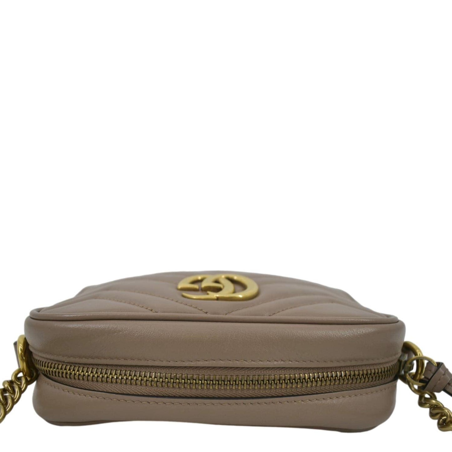 GUCCI GG Marmont Mini Matelasse Leather Crossbody Bag Dust Pink 448065