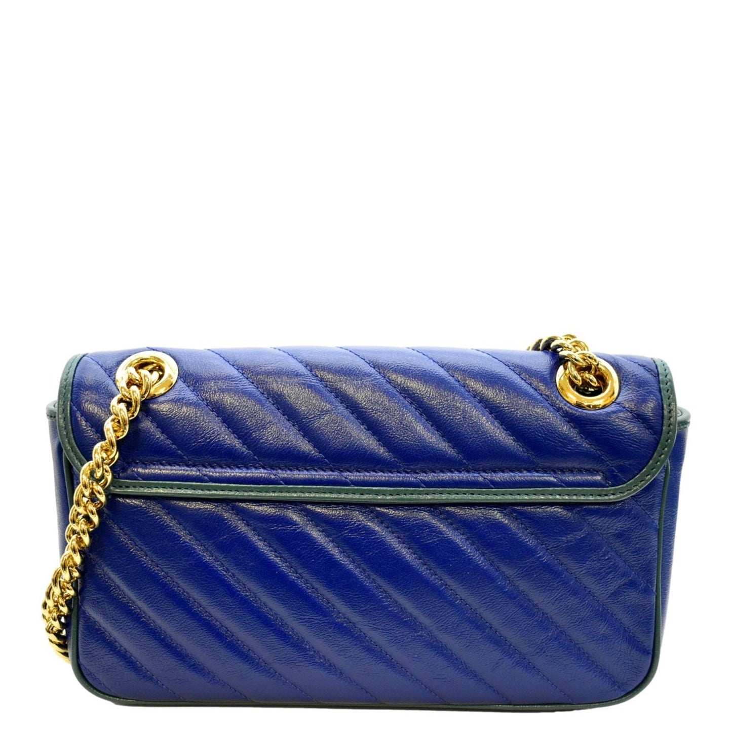 GUCCI GG Marmont Leather Shoulder Bag Blue 443497