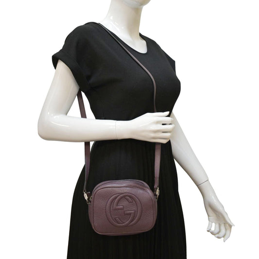 GUCCI Soho Disco Leather Crossbody Bag Peonia Flower 355202