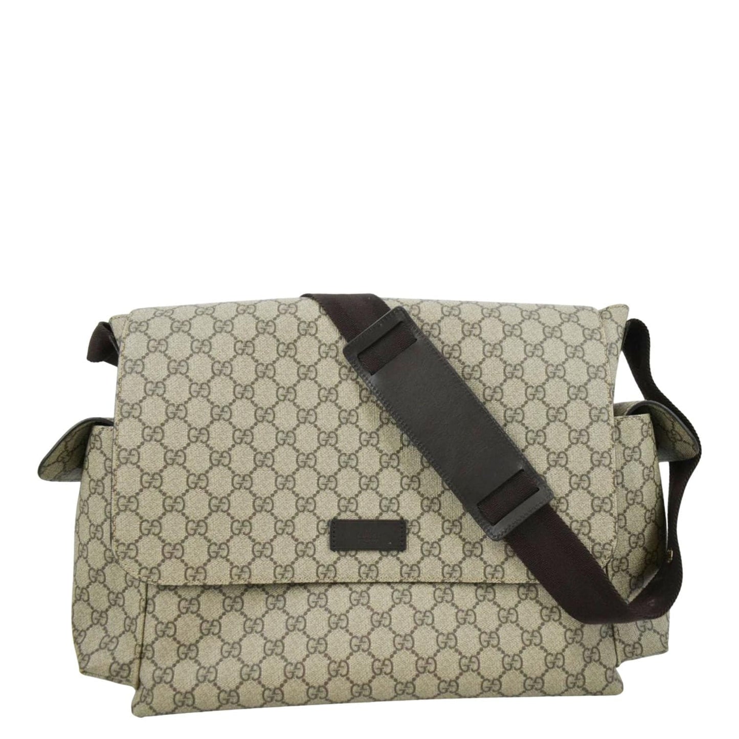 GUCCI Diaper GG Canvas Shoulder Bag Beige 211131