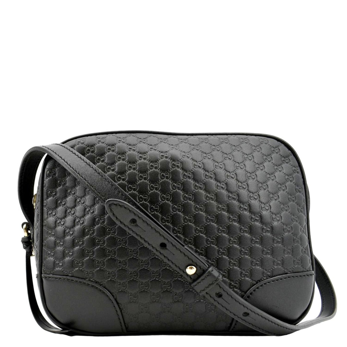 GUCCI Bree Mini GG Microguccissima Leather Crossbody Bag Black 449413