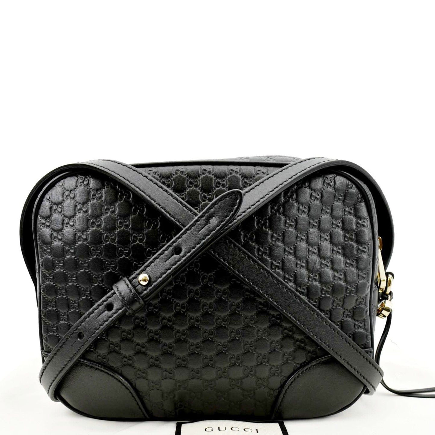GUCCI Bree Mini GG Microguccissima Leather Crossbody Bag Black 449413