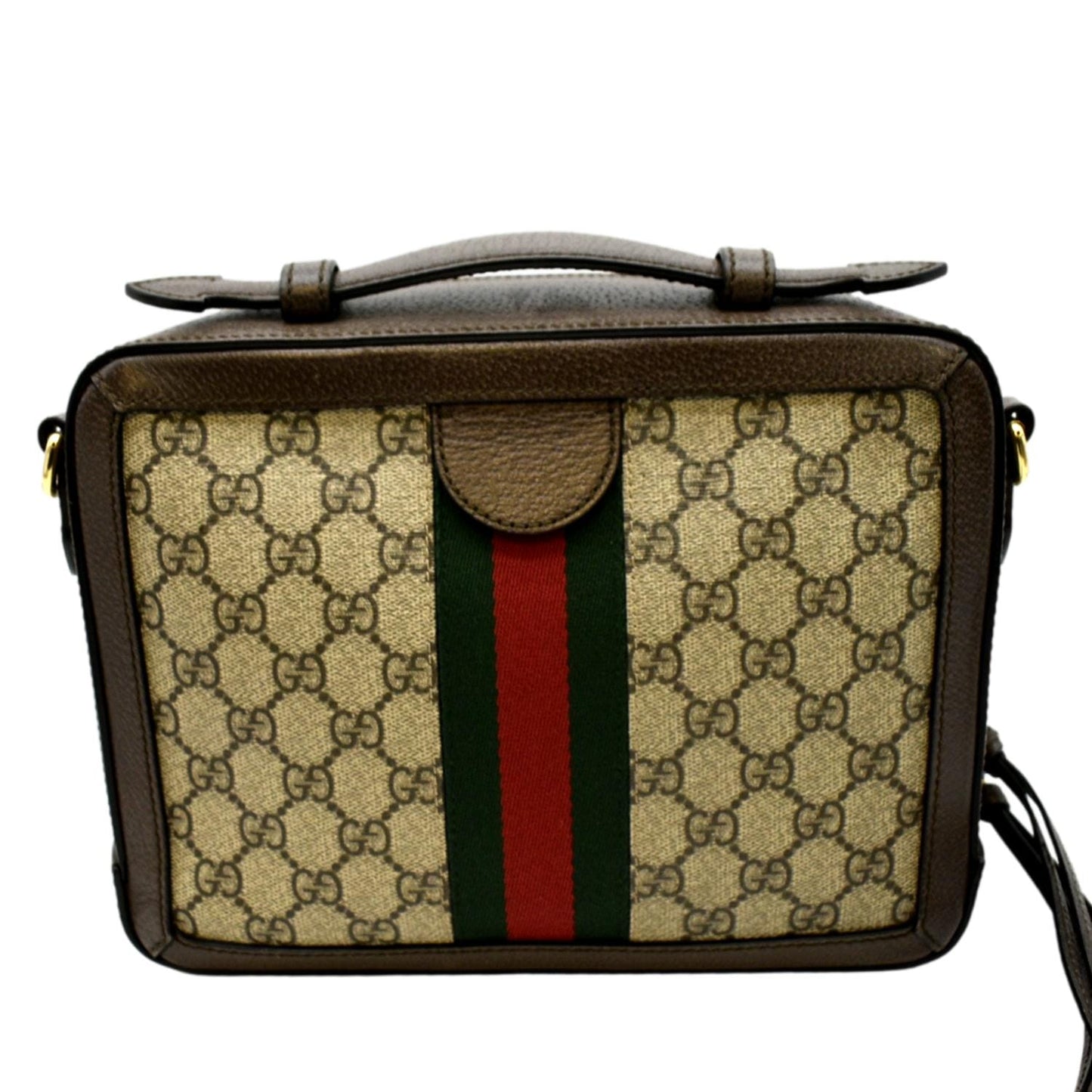 GUCCI Ophidia Web Small GG Supreme Canvas Shoulder Bag Beige 550622