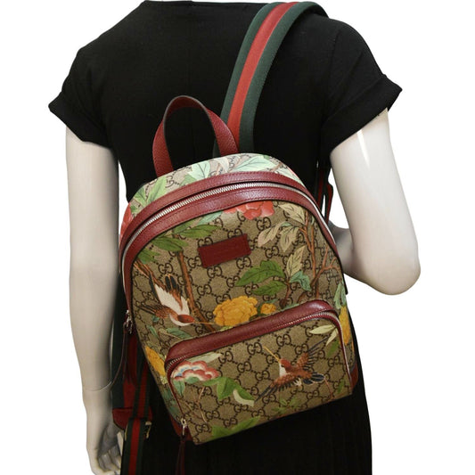GUCCI Tian Print GG Supreme Monogram Canvas Backpack Beige 427042