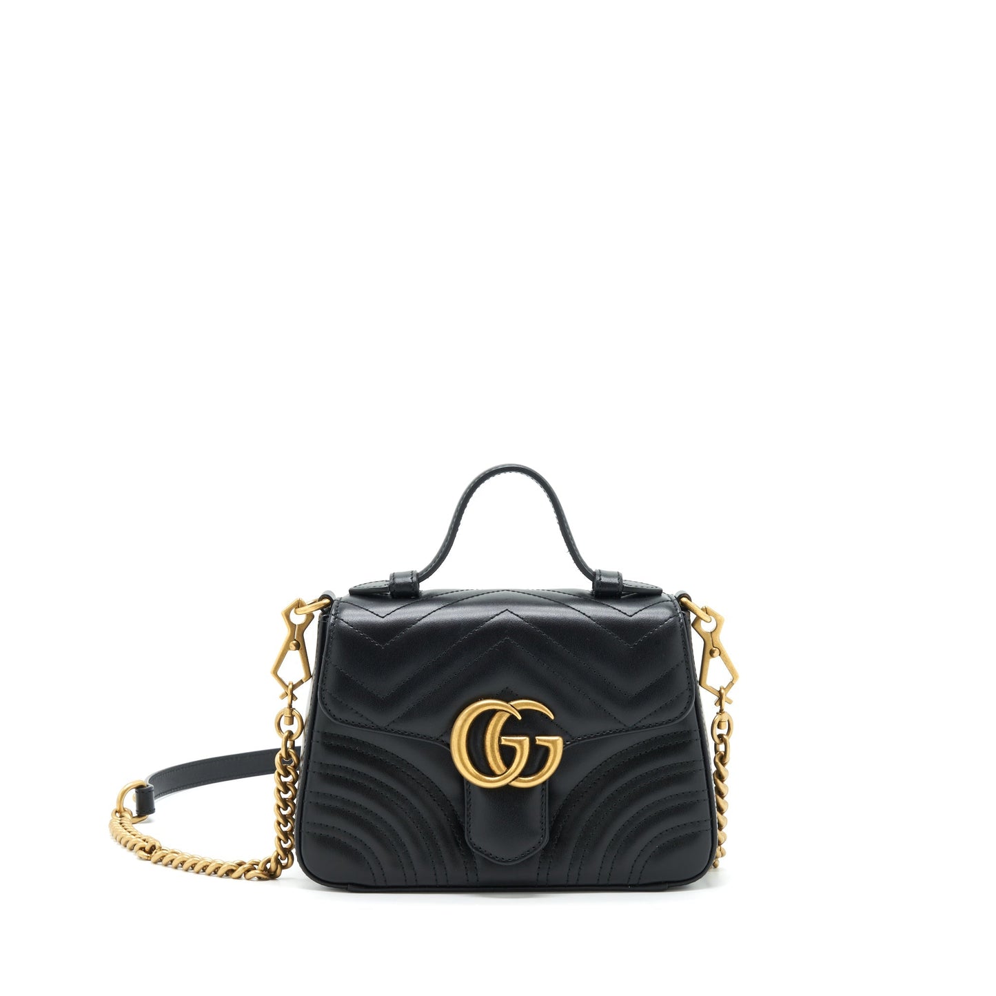Gucci GG Marmont Mini Top Handle Bag Black
