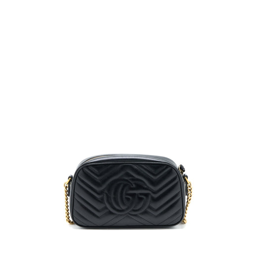 Gucci GG Marmont Camera Shoulder Bag Calfskin Black Brushed