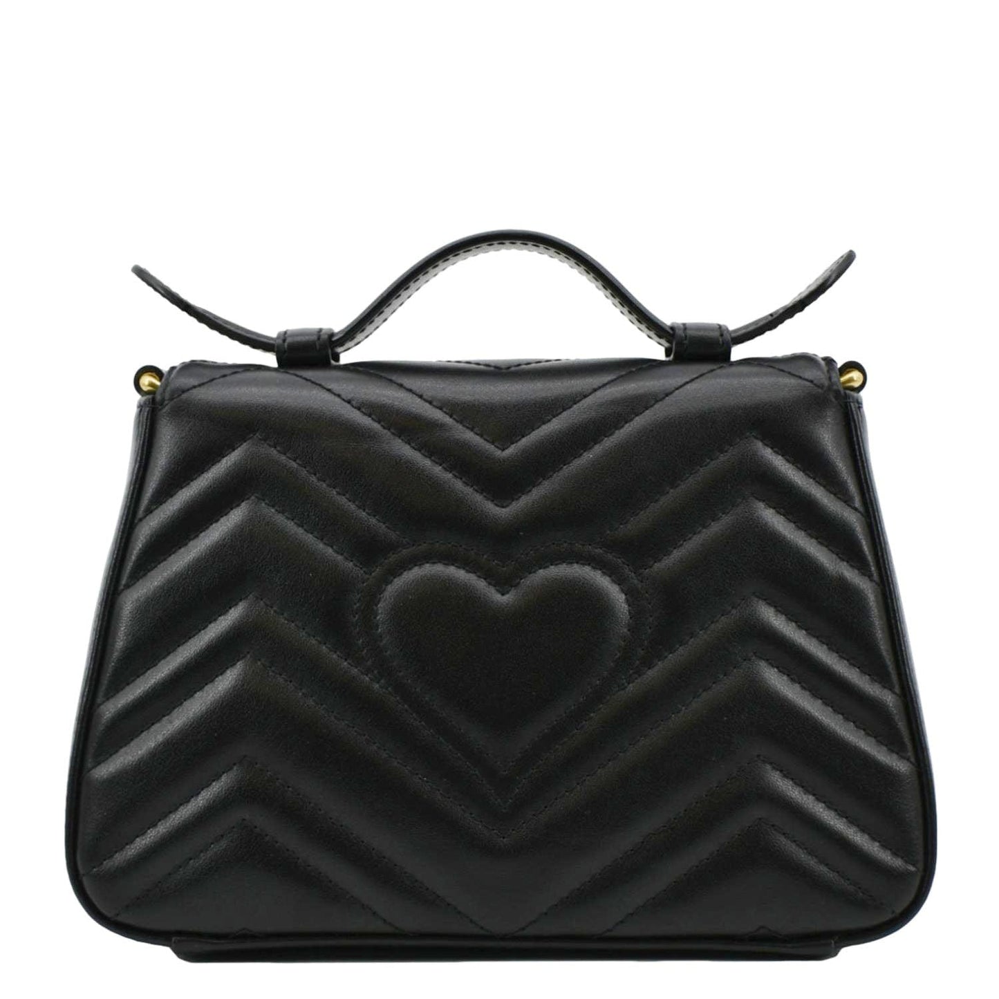 GUCCI GG Marmont Leather Top Handle Crossbody Bag Black 547260