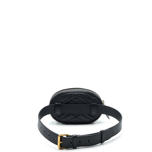 GUCCI GG MARMONT MATELASSE LEATHER BELT BAG BLACK SIZE 75