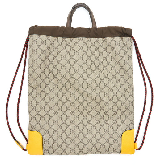 Gucci Drawstring Backpack GG Supreme Beige/Yellow
