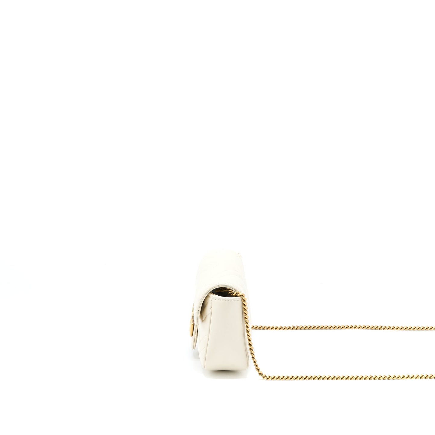 Gucci GG Marmont Super Mini Bag Matelass� White Brushed