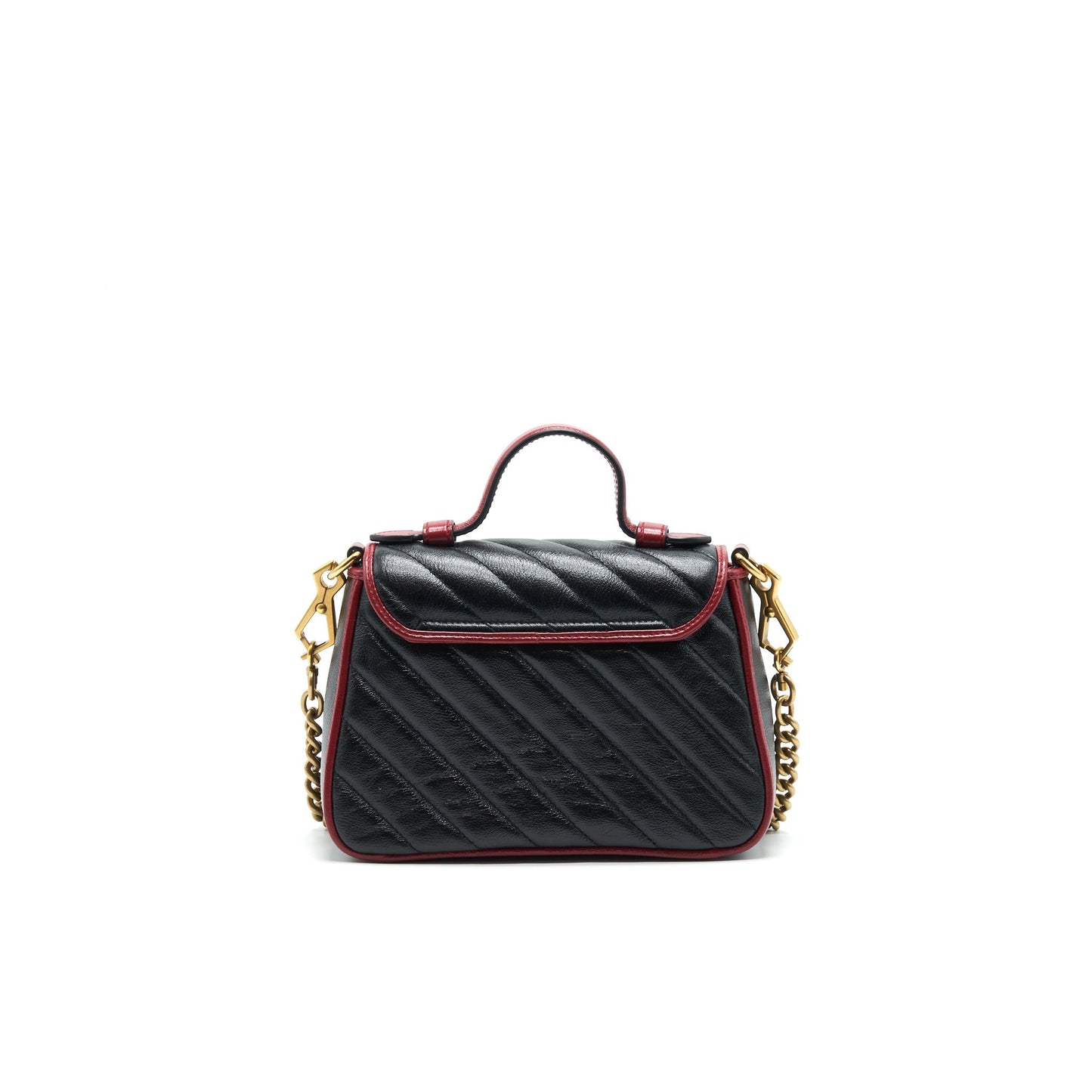 GUCCI GG MARMONT MINI TOP HANDLE BAG BLACK