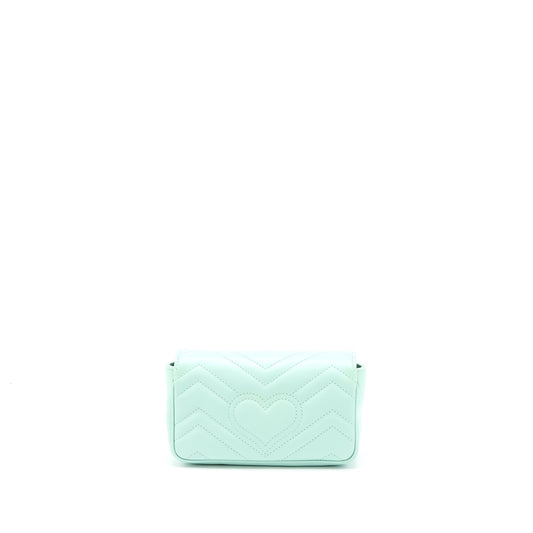 Gucci GG Marmont Super Mini Bag Calfskin Mint Green SHW