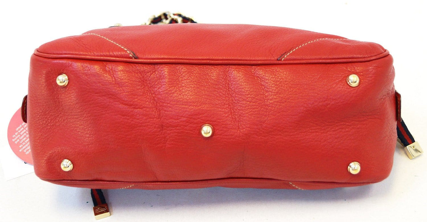 GUCCI Cruise Red Leather Chain Shoulder Bag