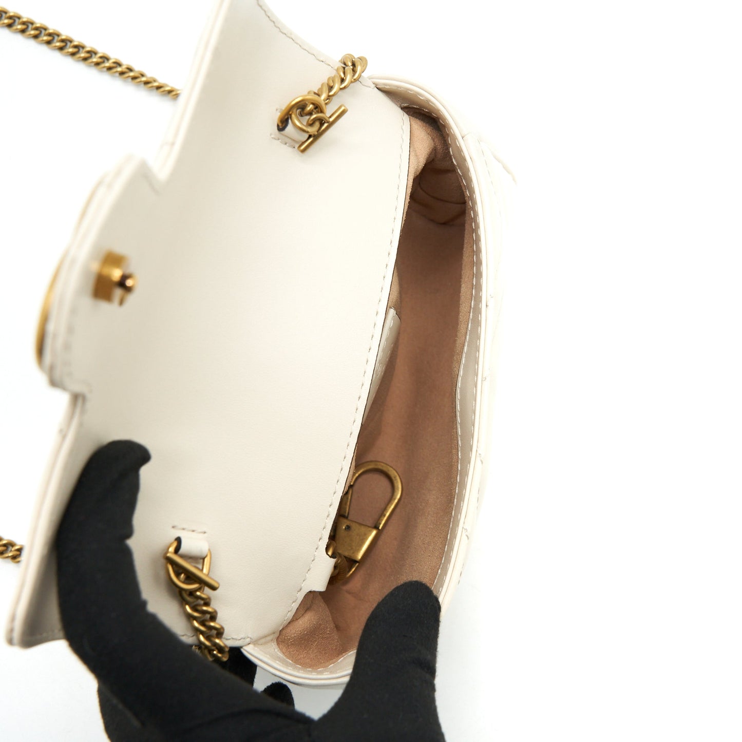 Gucci GG marmont super mini Bag White