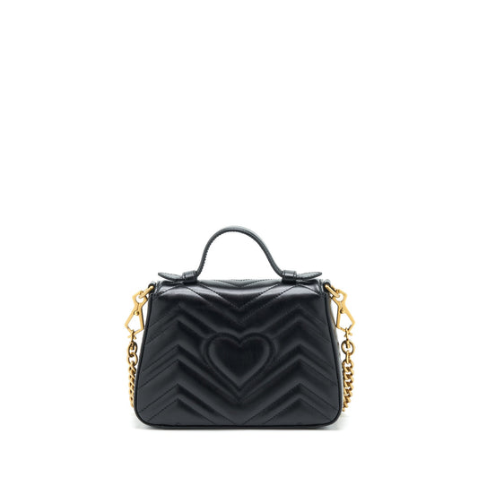 Gucci GG Marmont Mini Top Handle Bag Calfskin Black