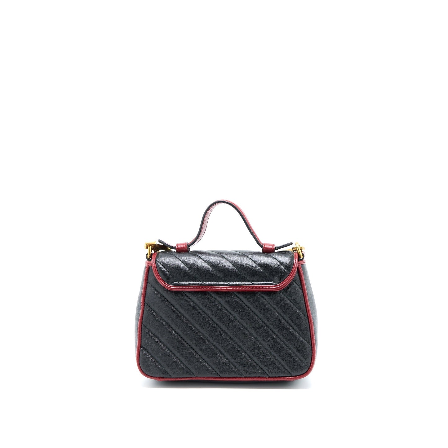 Gucci GG Marmont Mini Top Handle Bag Calfskin Black/Red