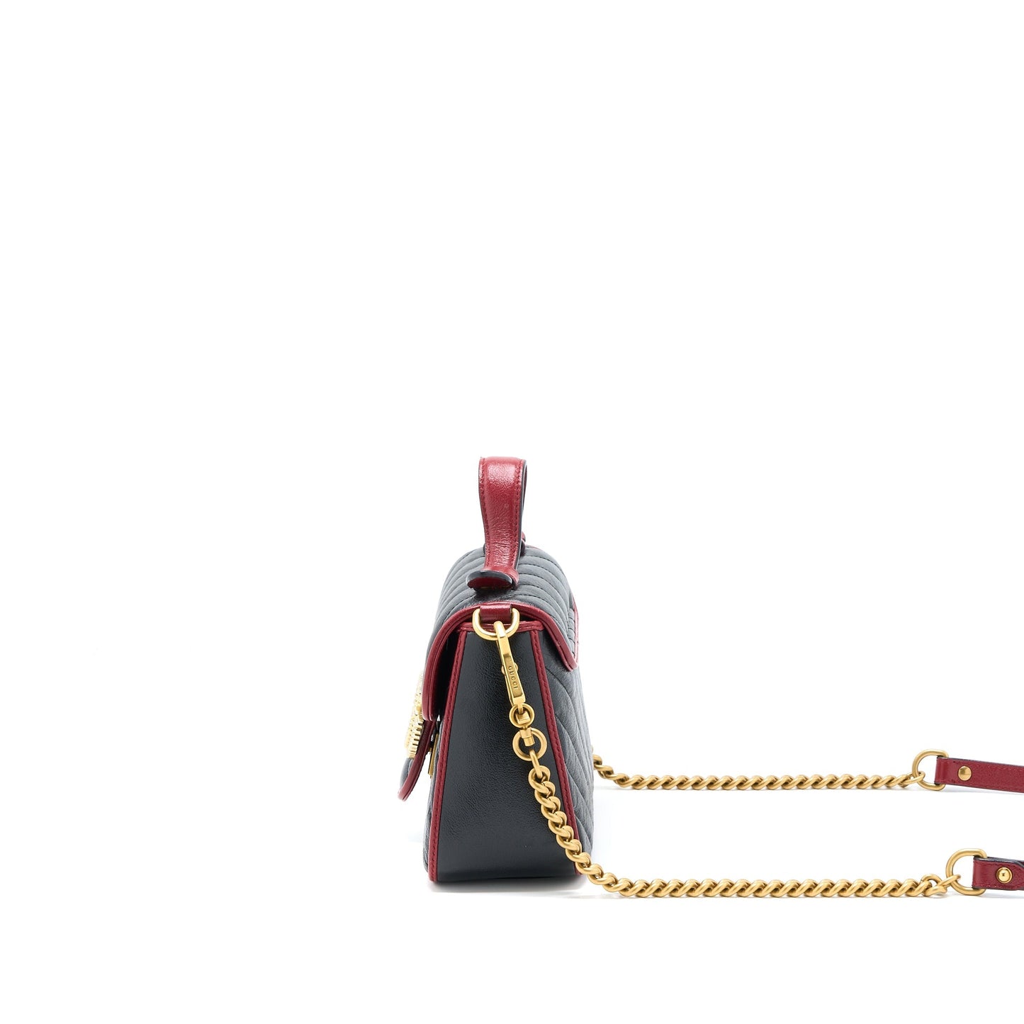 Gucci GG Marmont Mini Top Handle Bag Calfskin Black/Red