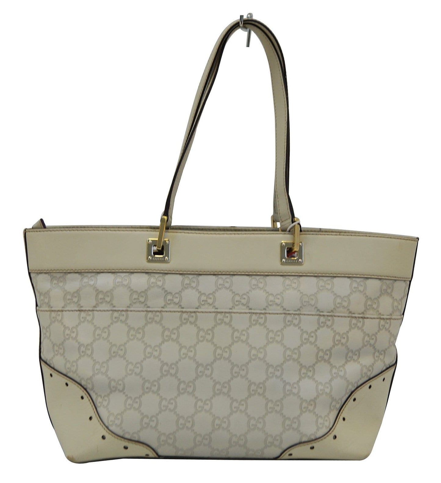 Gucci 145993 Cream Guccissima Leather Gold-tone Tote Shoulder Bag